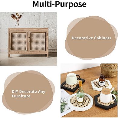 Great Ambitions 5Feet,Rattan Webbing Roll,Woven Open Mesh Cane for Furniture,Chair,Cabinet,Ceiling