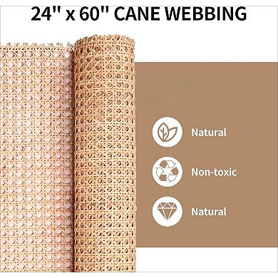 Great Ambitions 5Feet,Rattan Webbing Roll,Woven Open Mesh Cane for Furniture,Chair,Cabinet,Ceiling