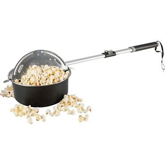 Great Ambitions Campfire Popcorn Popper - Old Fashioned Popcorn Maker with Telescoping Handle
