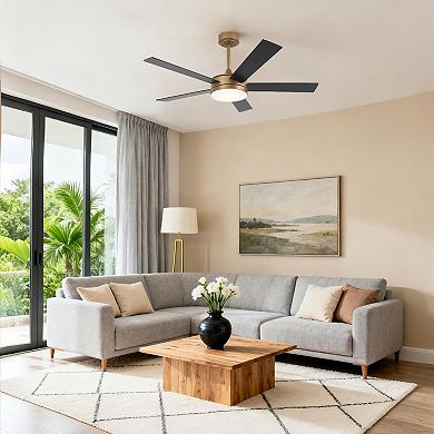 48" Modern Dimmable LED Smart Ceiling Fan with Light and Remote, App Control
