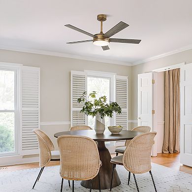 48" Modern Dimmable LED Smart Ceiling Fan with Light and Remote, App Control