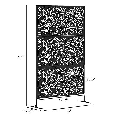 Outsunny Metal Outdoor Privacy Screen Outdoor Divider Trellis Bamboo