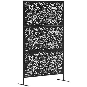 Outsunny Metal Outdoor Privacy Screen Outdoor Divider Trellis Bamboo