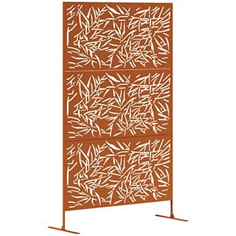 Outsunny Metal Outdoor Privacy Screen Outdoor Divider Trellis Bamboo