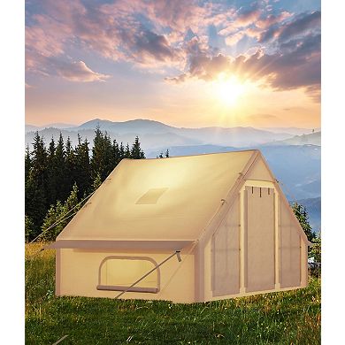 4-Season Inflatable Tent, Includes Air Pump, Waterproof Windproof Design, Fits 2-4 People