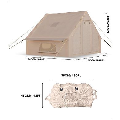 4-Season Inflatable Tent, Includes Air Pump, Waterproof Windproof Design, Fits 2-4 People