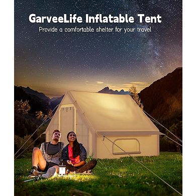 4-Season Inflatable Tent, Includes Air Pump, Waterproof Windproof Design, Fits 2-4 People