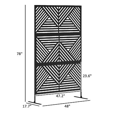 Outsunny Metal Outdoor Privacy Screen Outdoor Divider Trellis Rhombus