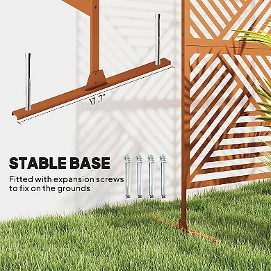 Outsunny Metal Outdoor Privacy Screen Outdoor Divider Trellis Rhombus