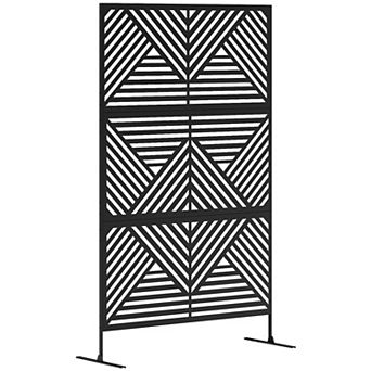 Outsunny Metal Outdoor Privacy Screen Outdoor Divider Trellis Rhombus