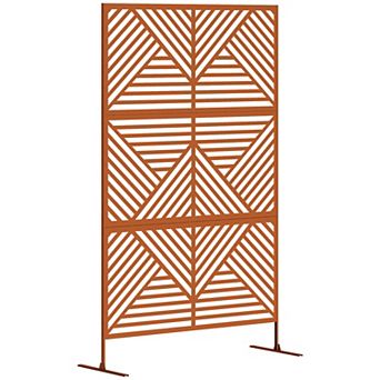 Outsunny Metal Outdoor Privacy Screen Outdoor Divider Trellis Rhombus