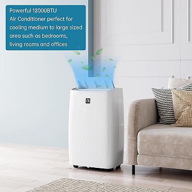12,000 BTU 3-in-1 Portable AC - Cools 550 Sq.Ft with Remote, Timer & Installation Kit