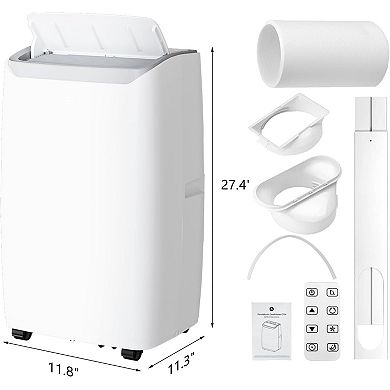 12,000 BTU 3-in-1 Portable AC for 750 Sq.Ft - Quiet with Remote, Timer & Sleep Mode