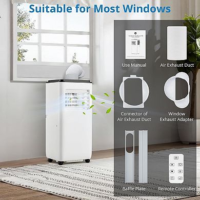 10,000 BTU 3-in-1 Portable AC - Cools up to 450 Sq.Ft, Quiet with Remote & 24H Timer