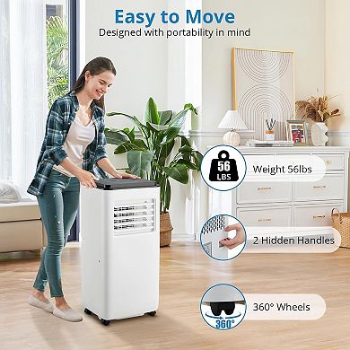 10,000 BTU 3-in-1 Portable AC - Cools up to 450 Sq.Ft, Quiet with Remote & 24H Timer