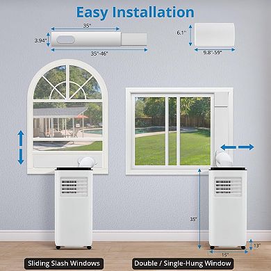 10,000 BTU 3-in-1 Portable AC - Cools up to 450 Sq.Ft, Quiet with Remote & 24H Timer
