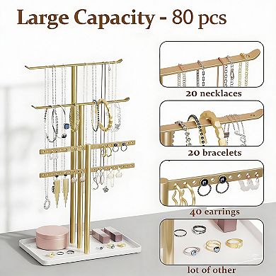 Sturdy Jewelry Organizer for 80 Pieces: Easy Access, Rust-Resistant