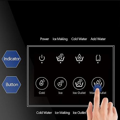 Black Bottom Loading Water Dispenser Cooler with Ice Maker