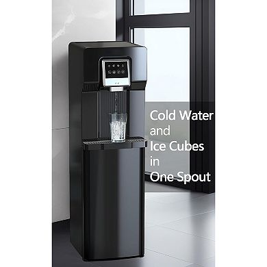 Black Bottom Loading Water Dispenser Cooler with Ice Maker
