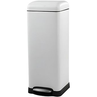 Stylish Powder-Coated Stainless Steel Step-On Trash Can Ideal for Laundry Rooms & Craft Areas