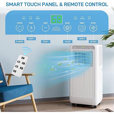 10,000 BTU 3-in-1 Portable AC for 750 Sq.Ft - Quiet with Dehumidifier, Sleep Mode & Remote