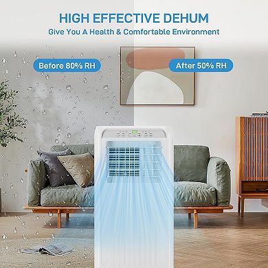 10,000 BTU 3-in-1 Portable AC for 750 Sq.Ft - Quiet with Dehumidifier, Sleep Mode & Remote