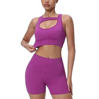 Women's Seamless Yoga Set Two-Piece High Elastic Moisture Wicking Sports