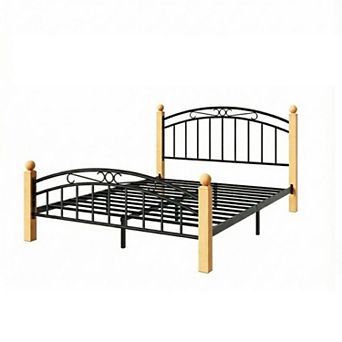 Bed Frame with Headboard & Footboard, Metal Platform Bed Frame Mattress Foundation w/Under Storage