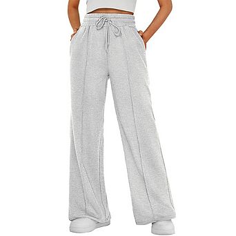 Women's Elastic Waist Drawstring Wide Leg Pants Casual Comfortable Trousers Stylish Versatile Pants