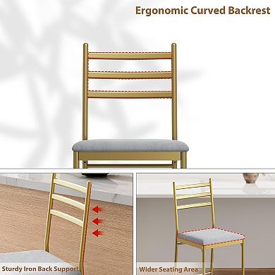 Bar Stools Set of 2, Counter Height Barstools with Back, Thick Cushion & Footrest