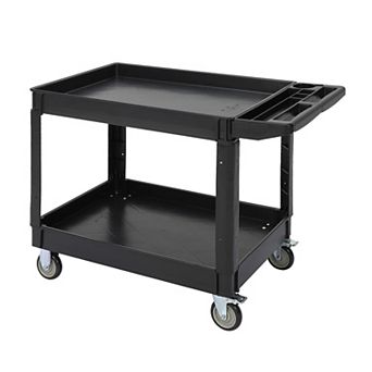 500LB Capacity Utility Carts,2 tier Utility Service Cart,Rolling Cart w/Brake Wheels,Rolling Caster