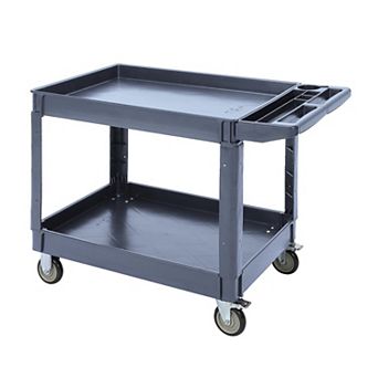 500LB Capacity Utility Carts,2 tier Utility Service Cart,Rolling Cart w/Brake Wheels,Rolling Caster