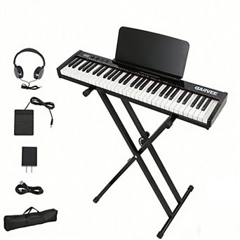 61 Keys Electric Keyboard Piano, Portable Semi-Weighted Electronic Keyboards w/Sheet Music Stand