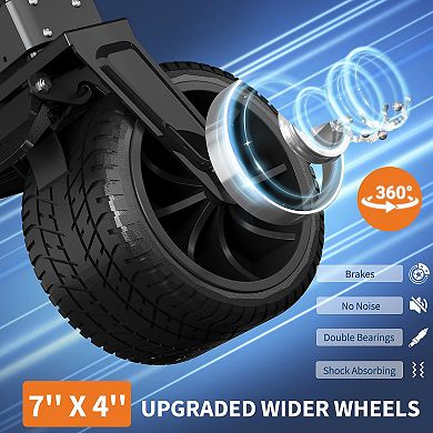 35" Foldable Wagon for Beach w/350lbs Weight Capacity, Heavy Duty Large Collapsible Foldable Wagon