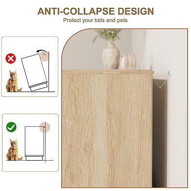 Vertical Narrow Edge Woven 5-Drawer Chest w/Durable Construction, Space-Saving design, Rattan Weave