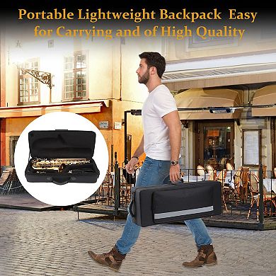 Alto Saxophone Package for All Levels (E Flat) , w/ Carrying Case, Neck Strap, Reeds, Stand