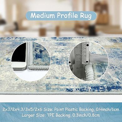 3x5 Ft Bohemian Washable Area Rug Indoor Outdoor Decor