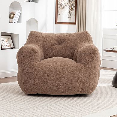 GOODSILO Large Plush Armrest Bean Bag Chair with High-Density Foam for Ultimate Comfort