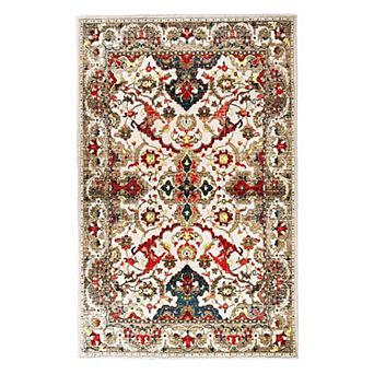 Washable 3x5 Bohemian Carpet, Non-Slip Backing for Indoor/Outdoor Use
