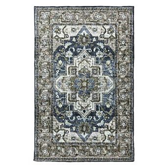 Washable 3x5 Bohemian Carpet, Non-Slip Backing for Indoor/Outdoor Use