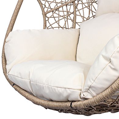 Whisen PE Wicker Swing, Egg Chair with Cushion