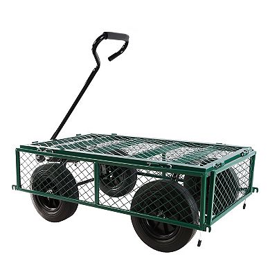 Whisen Metal Solid Wheels Tools Cart, Wagon Cart, Garden Cart