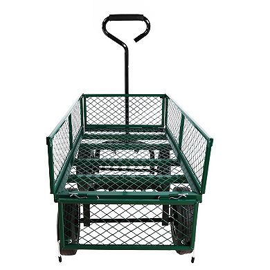 Whisen Metal Solid Wheels Tools Cart, Wagon Cart, Garden Cart