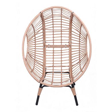 Whisen PE Wicker Weaving Patio Egg Chair with Cushion