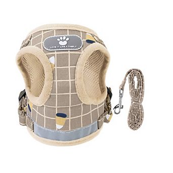Reflective Pet Harness and Leash Set Adjustable Mesh Vest for Small Dogs, Puppies & Cats