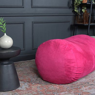 GOODSILO Large Cylindrical Foam-Filled Bean Bag Chair with Removable Cover