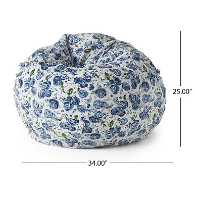 GOODSILO Large Rounded Foam Filled Bean Bag Chair with Removable Washable Cover