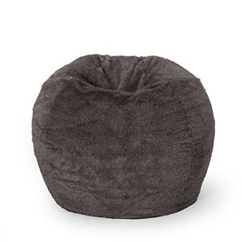 GOODSILO Large Rounded Faux Fur Bean Bag Chair for Ultimate Relaxation and Comfort