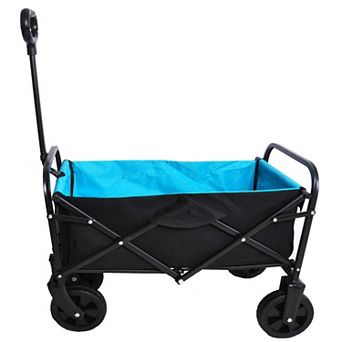 Whisen Mini Folding Wagon, Portable Hand Cart for Garden, Shopping, Beach