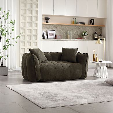 GOODSILO Large Square Beanbag Recliner Sofa with High Resilience Foam Core for Two Person Comfort